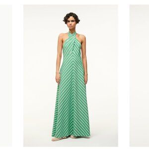 STAUD Dawn Dress Seaweed Stripe